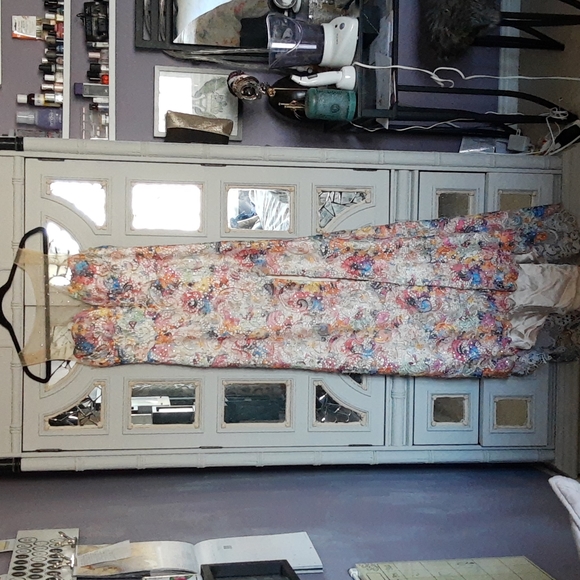 Pastel Lace Tie Dyed Rhinestone embellished gown. - Picture 3 of 8